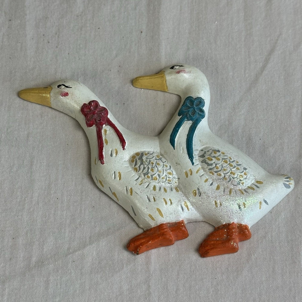Vintage Cottagecore Country Farmhouse Ceramic Duck/Geese Decor Handmade 1980's